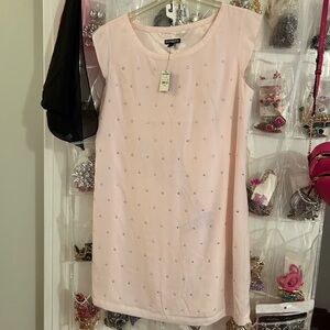 Express Light Pink Embellished Mini Dress